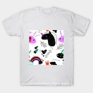 illustration pattern set of cute Animal T-Shirt T-Shirt